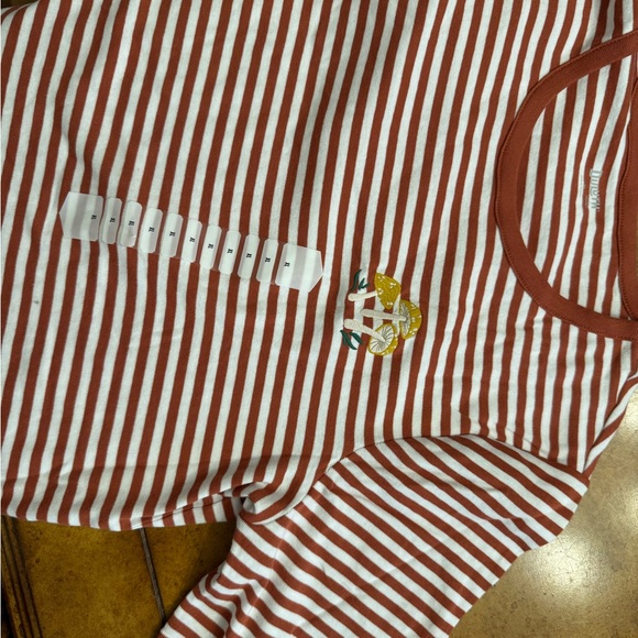 Duluth Trading Co Brown and White Mushroom 🍄 Striped Tee - Picture 2 of 4